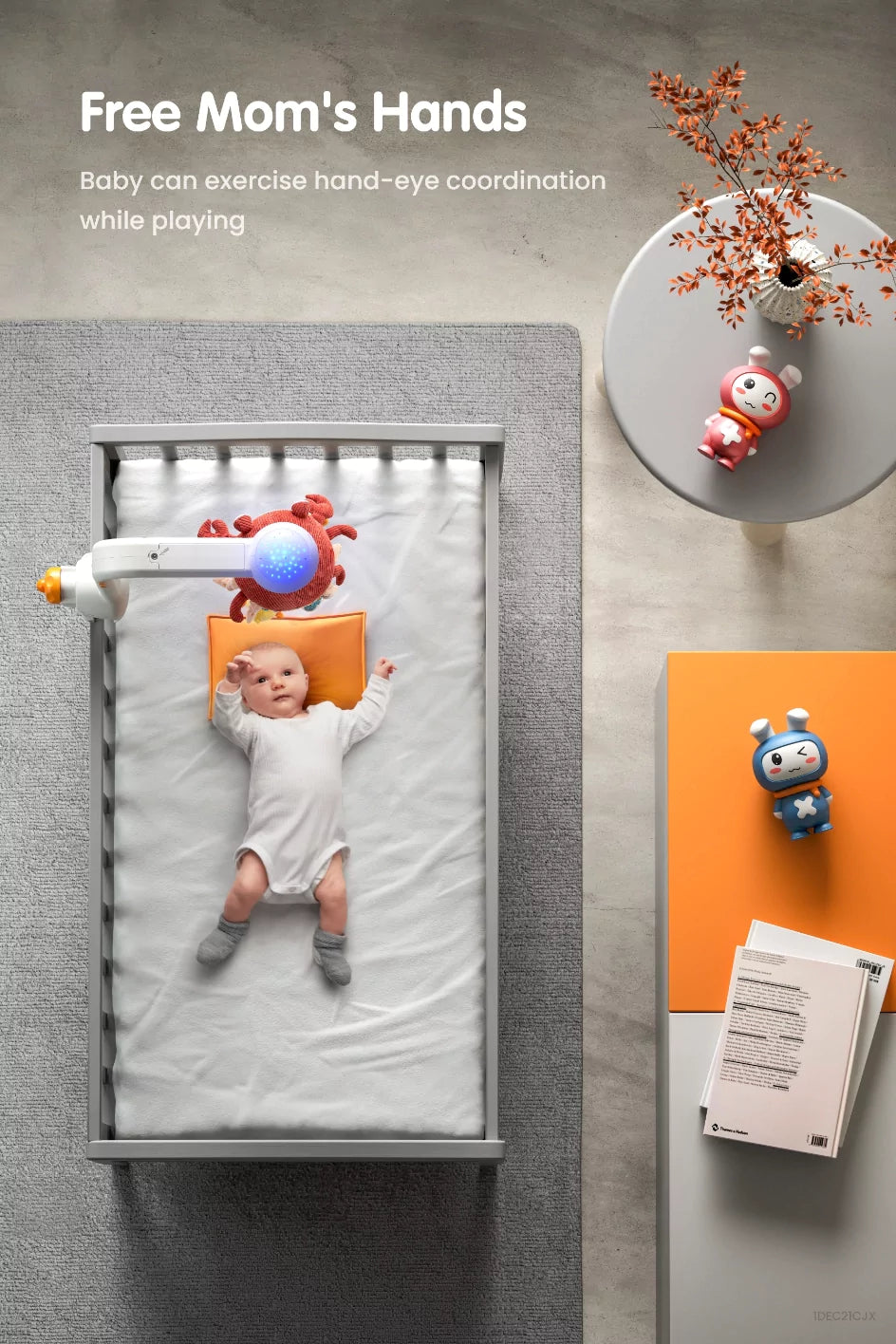 bluetooth crib toys with projection night light free moms hands