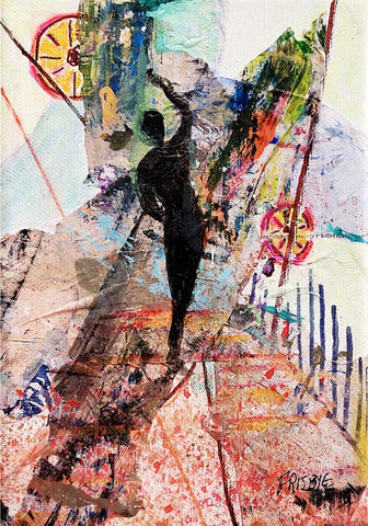 Woman Into/Out of the World, 5" x 7, Acrylic, Rick Frisbie