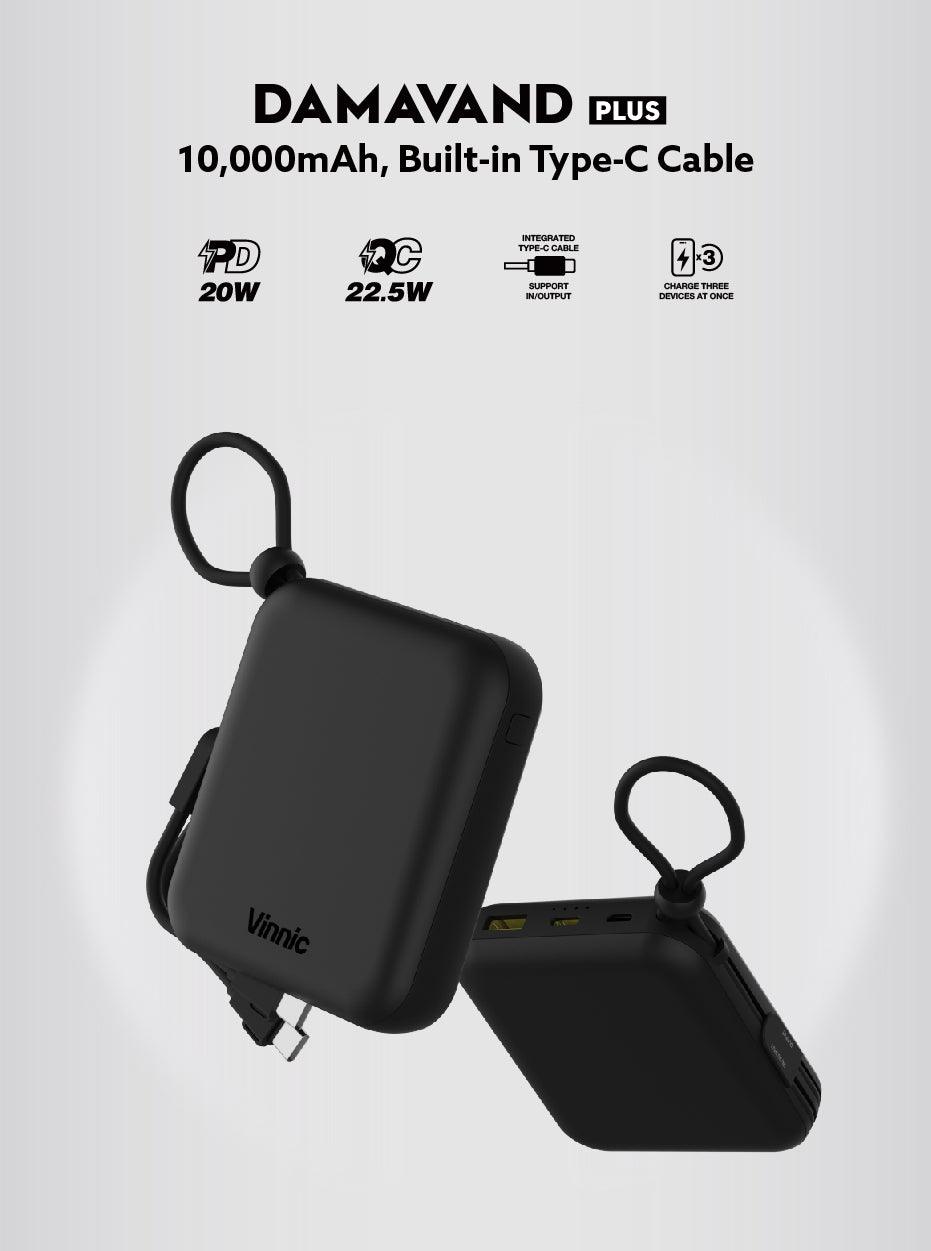 Vinnic DAMAVAND PLUS 10,000mAh 自帶雙Type-C線快充行動電源