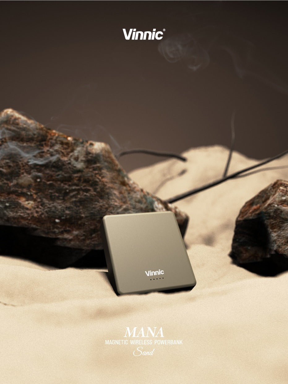 Vinnic Mana 10,000mAh Magsafe 15W Magnetic Wireless Powerbank - Sand