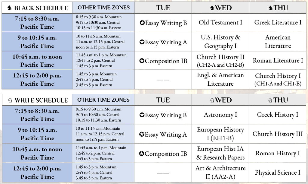 Fall 2024 Class Schedule