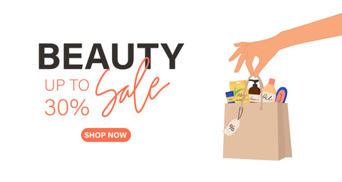 Beauty sale sign with 30% off