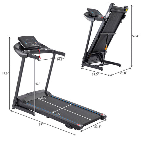 Foldable Electric Motorized Treadmill With Audio Speakers For Home SlanKIT
