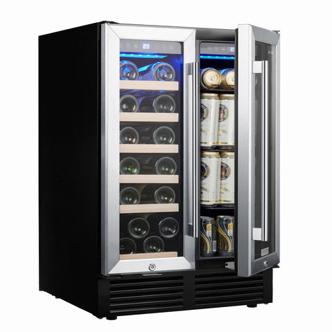 Wine Cooler Refrigerator - Dual zone Built-In Or Freestanding Fridge SlankIT