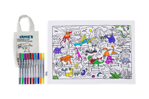 colour in dinosaur placemat