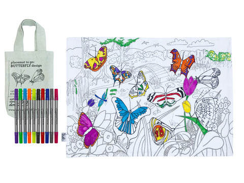 colour in butterfly placemat