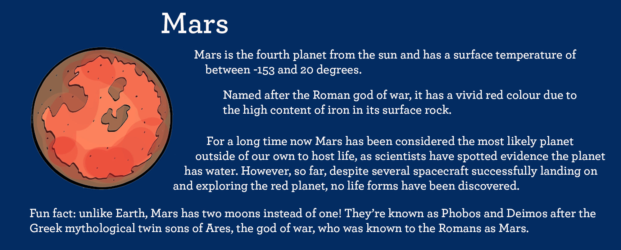 facts about planet mars