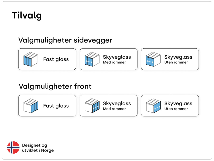 PERGOLUX Crystal utestue valgmuligheter