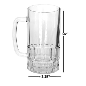 18 oz CLEAR BEER STEIN Glass Beer Mug - The Haus of Wicks Candle Company