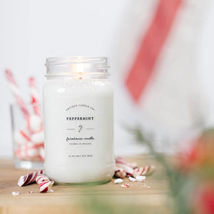Peppermint Large Mason Jar Candle by Antique Candle Company - The Haus of Wicks Candle Company