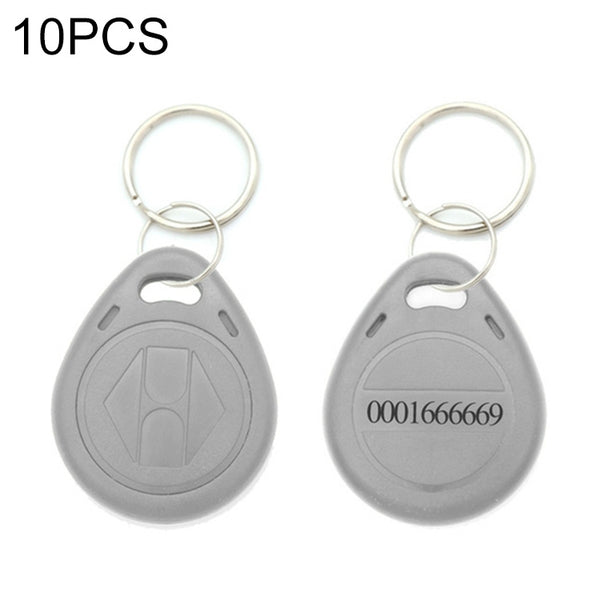 10 PCS 125KHz TK/EM4100 Proximity ID Card Chip Keychain Key Ring(Black