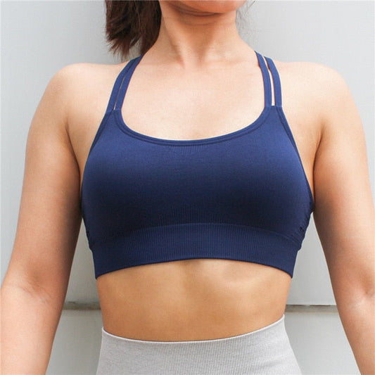 Large Size High-strength Sports Bra Women's Shockproof Running Big Chest  Small Front Zipper Fitness Yoga