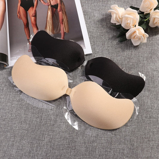 Mango Invisible Push Up Bra Backless Strapless Seamless Front Closure  Bralette Underwear Adhesive Silicone Sticky Bras Lingerie - AliExpress