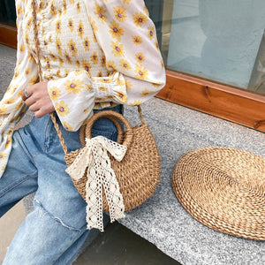 Woven Straw Crossbody Bag - KeyKeyWilch