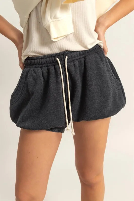 HYFVE Drawstring Bubble Hem Shorts