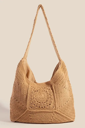 Fame Braided Panels Hobo Shoulder Tote Bag - KeyKeyWilch