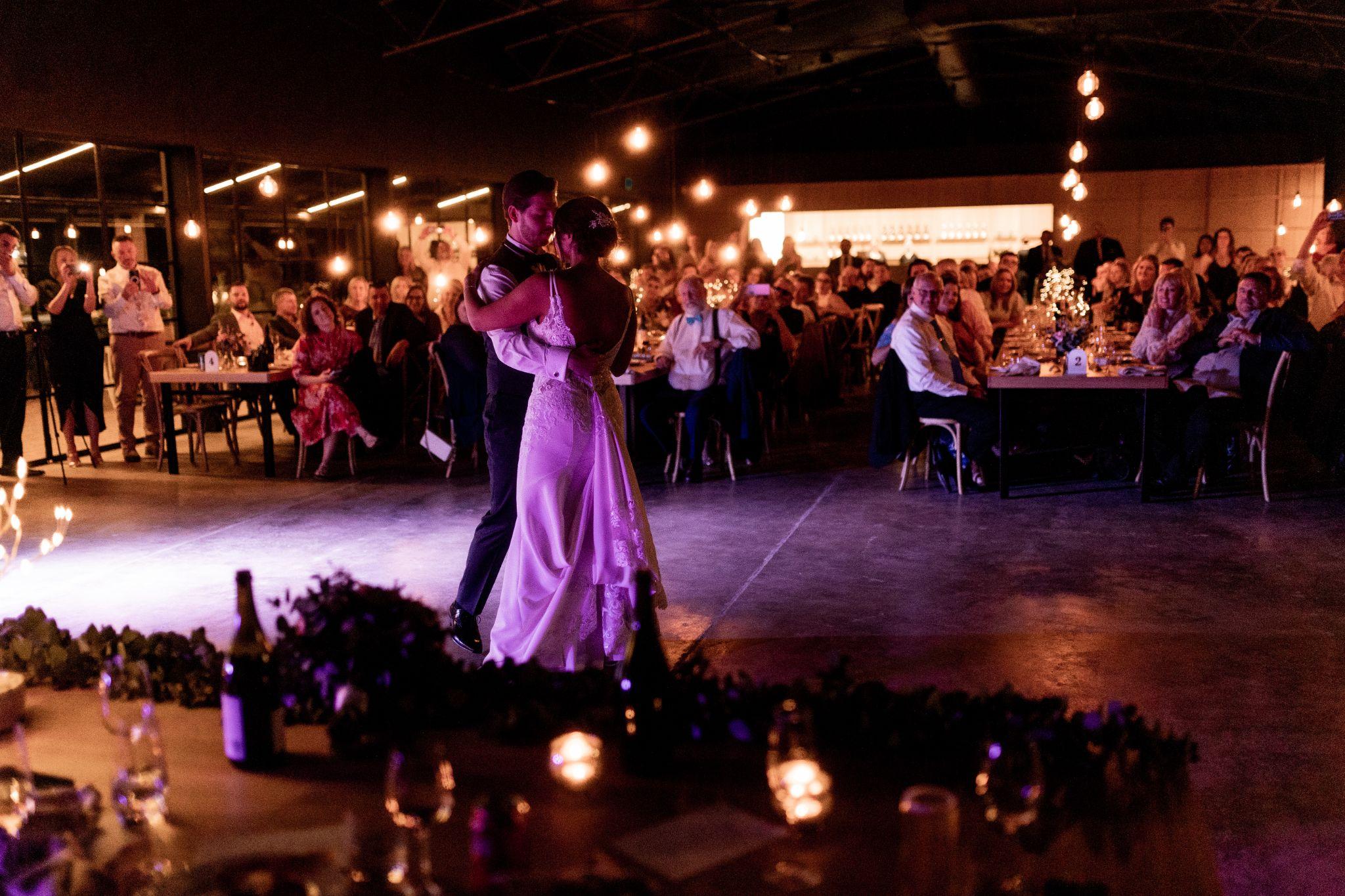 Jenna and Hayden wedding dance on their wedding day at Peter Lehmann’s vineyard. 