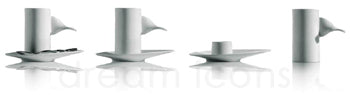 Alessi WAL02Set Hazel cups and saucers at Dream Icons