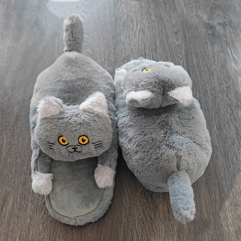 fluffy cat slippers