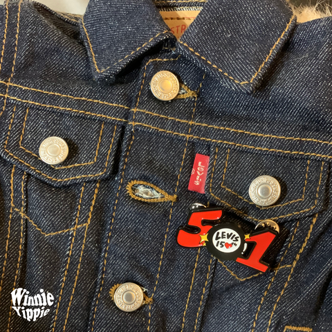 levis 501, 150th anniversary custom pin (levis shanghai)