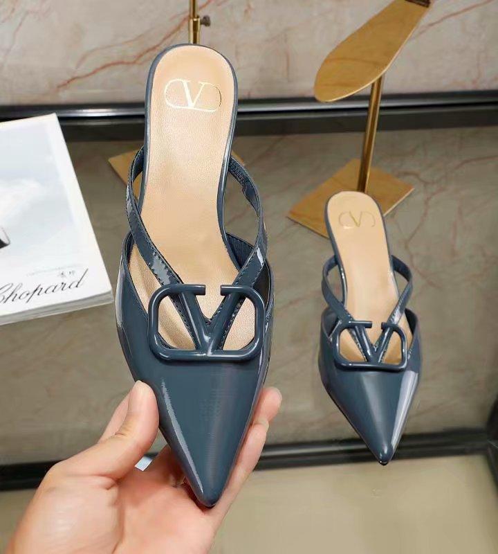 Valentino Fashion Trending Leather Women High Heels Shoes Women Sandals Heel