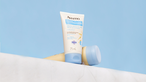 An image of Aveeno Dermexa Long-Lasting Balm on a table 