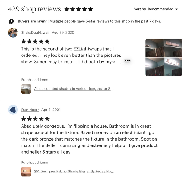 Just a couple of our 5 Star Reviews