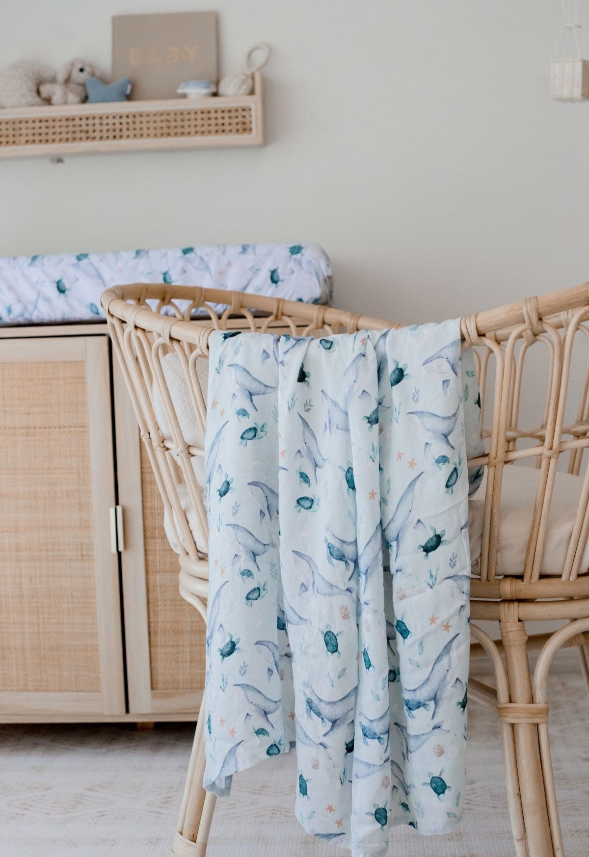 Bamboo Cotton Muslin Swaddle | Turtle Bay