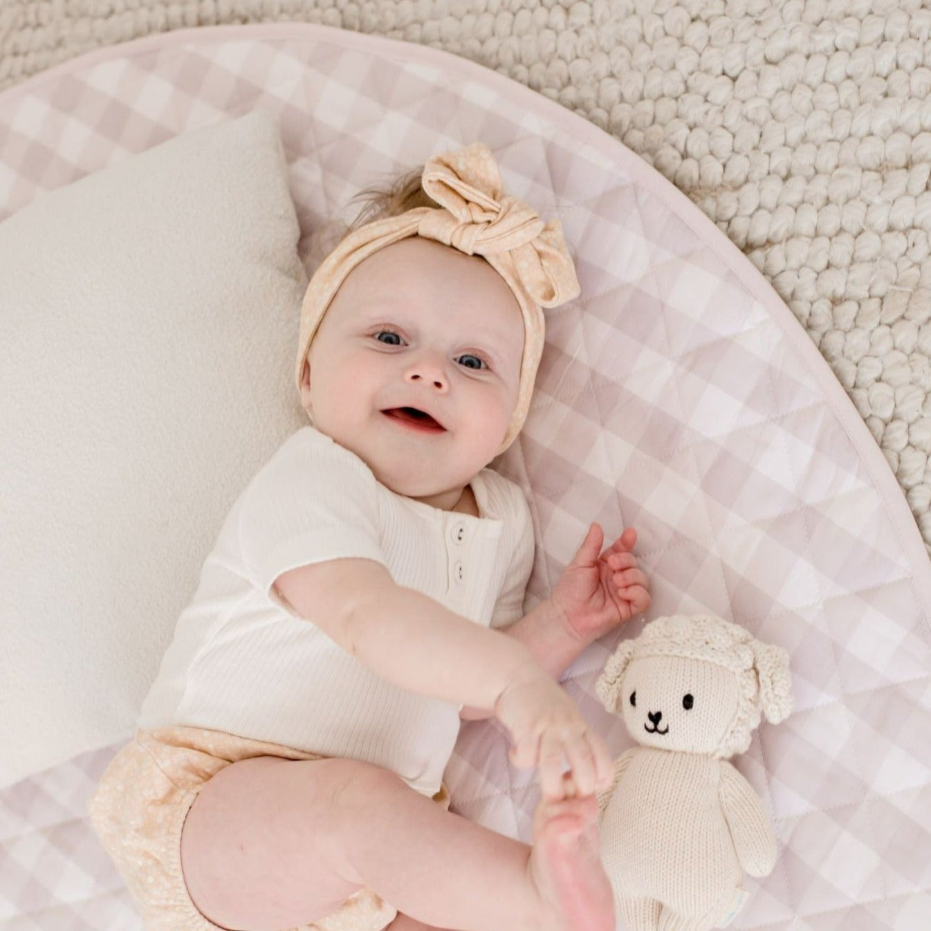 Waterproof Padded Play Mat | Blush Gingham