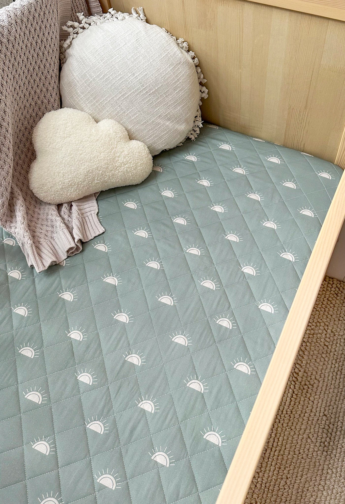 Waterproof Cot Sheet | Sage Sunshine