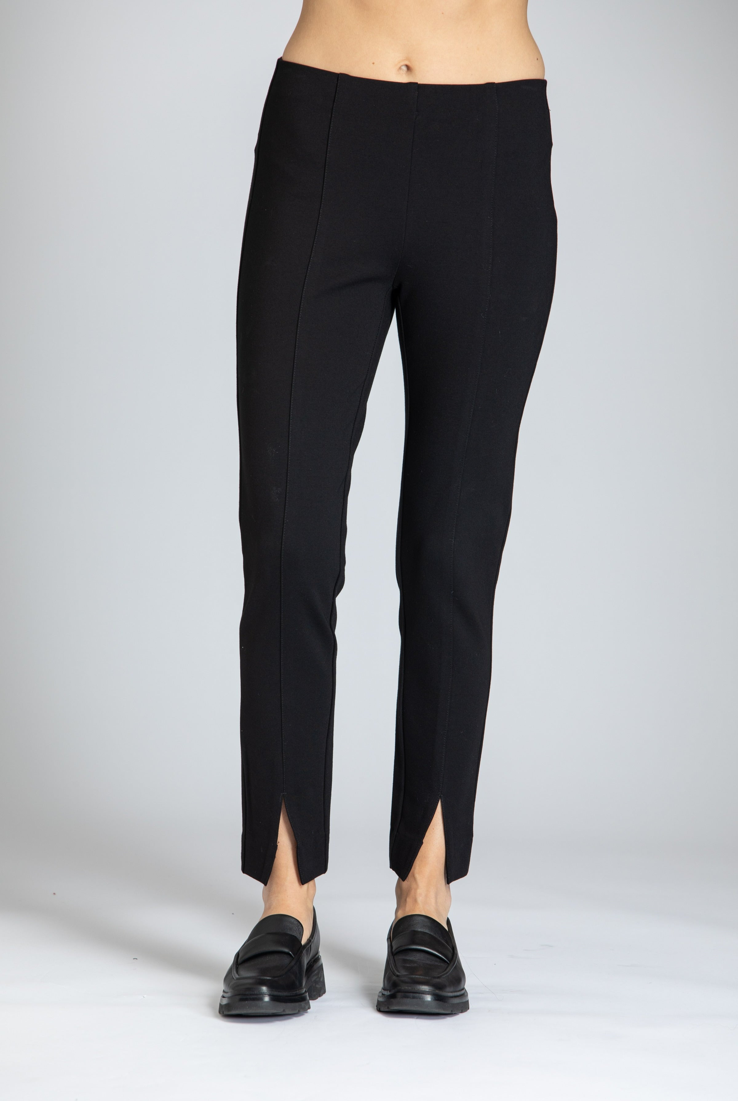 Pull-on Ponte Pant With Split hem - Navy APNY