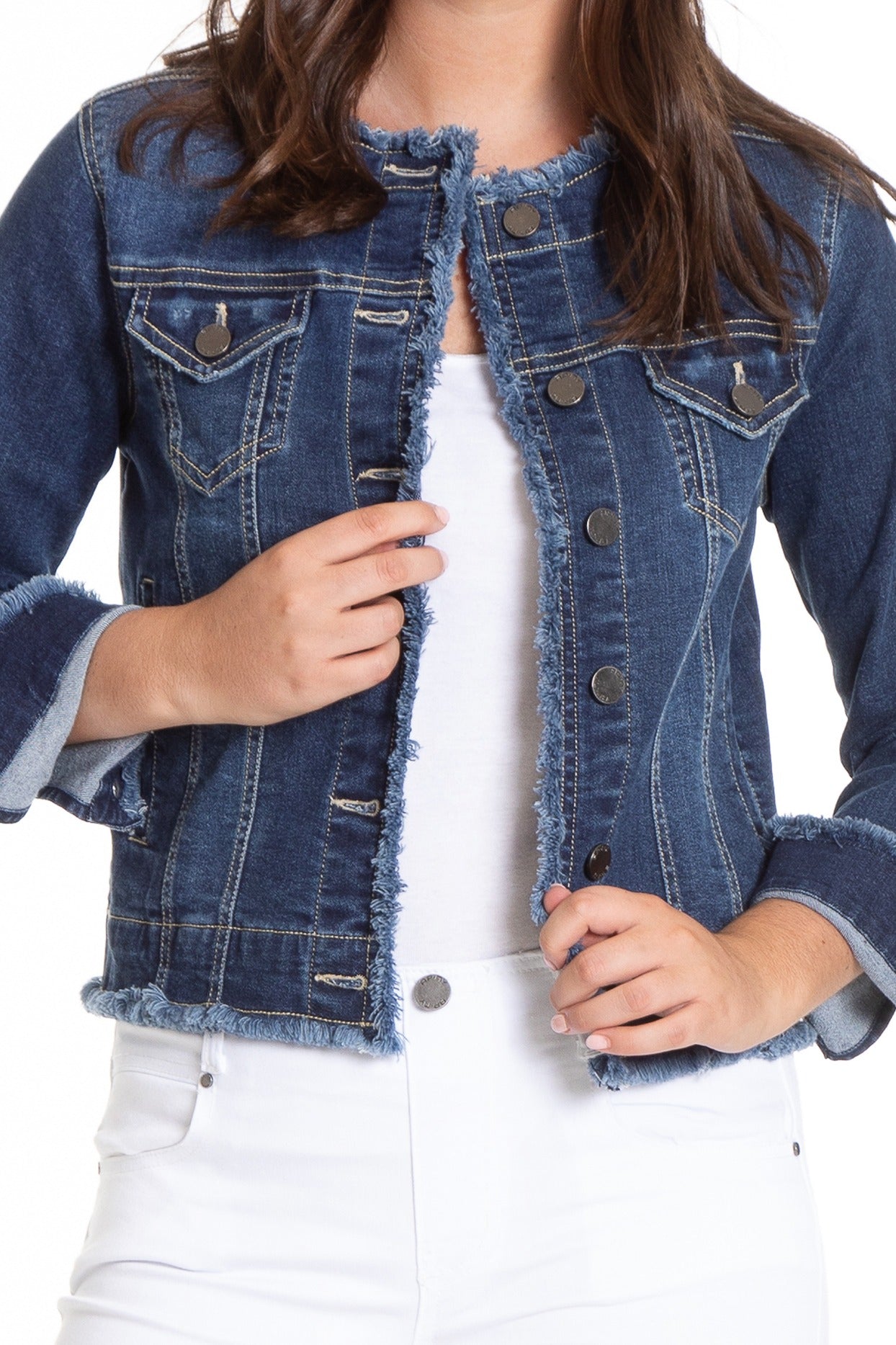 Buy Collarless Denim Jacket - Denim Threadz for Sale Online United States |  White & Co.