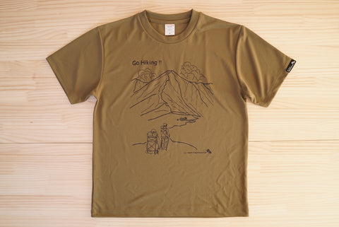 Go Hiking !! ドライTシャツ ユニセックス オリーブの画像