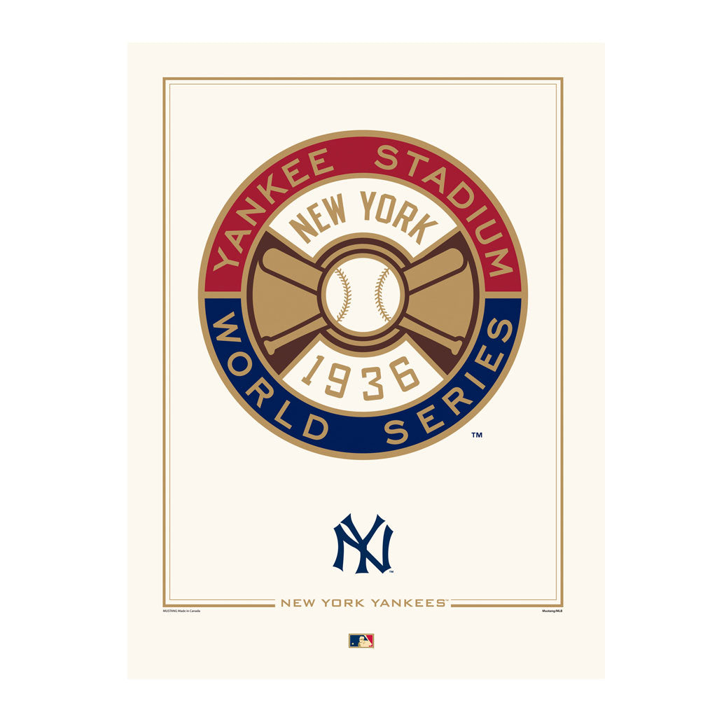 New York Yankees 1936 World Series Logos to History 12x16 Print