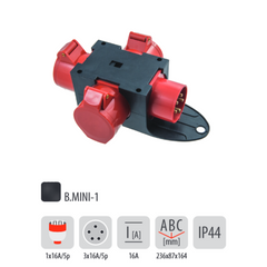 Baustromverteiler Wandverteiler 1 x CEE 16A/400V, 2 Schuko 16A/230V vo – AMK  ELEKTRO