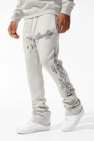 PARADISE TOUR STACKED SWEATPANTS - CEMENT (8241L) - Broadway Collection 