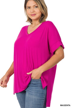 Maggie Rolled Short Sleeve Top