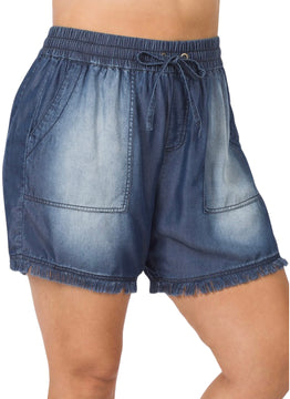 Chambray Denim Shorts