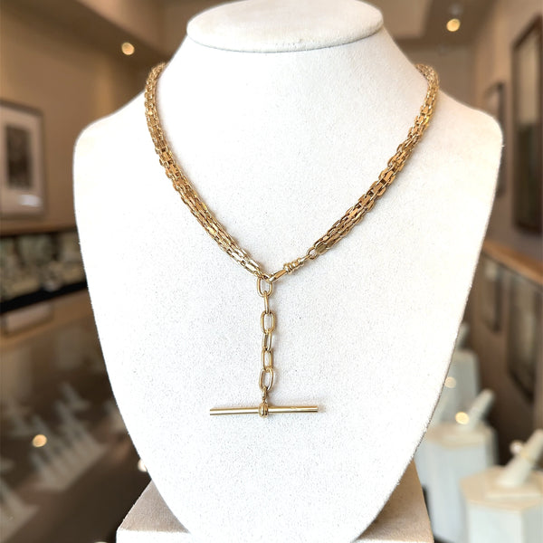 Lovely 9ct Gold Twin Chain, Heart Charm & T Bar Necklace - Necklaces from  Cavendish Jewellers Ltd UK