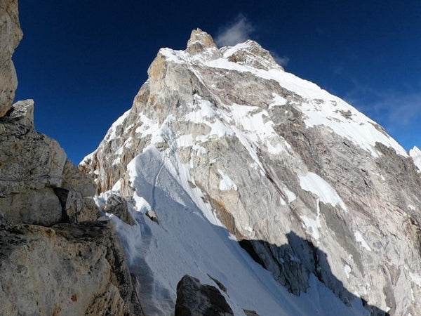 Looking towards the summit of Ama Dablam from camp 2