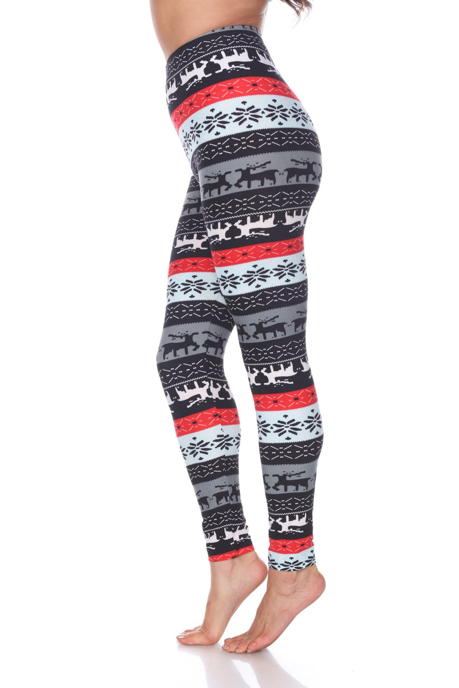 Grey/Red Seasonal Leggings (Plus Size) - American Outdoor Woman