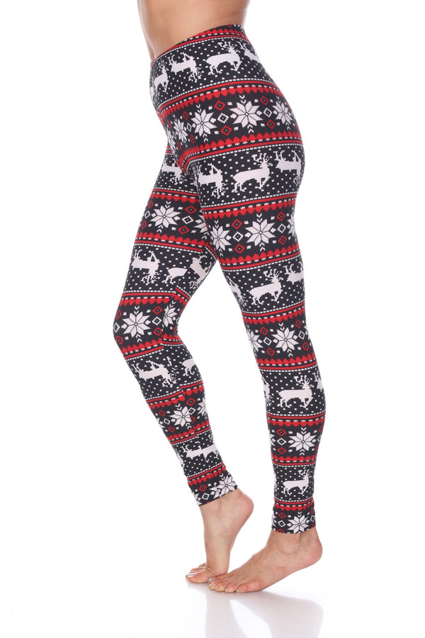 Blk/Wht/Red Seasonal Leggings - American Outdoor Woman