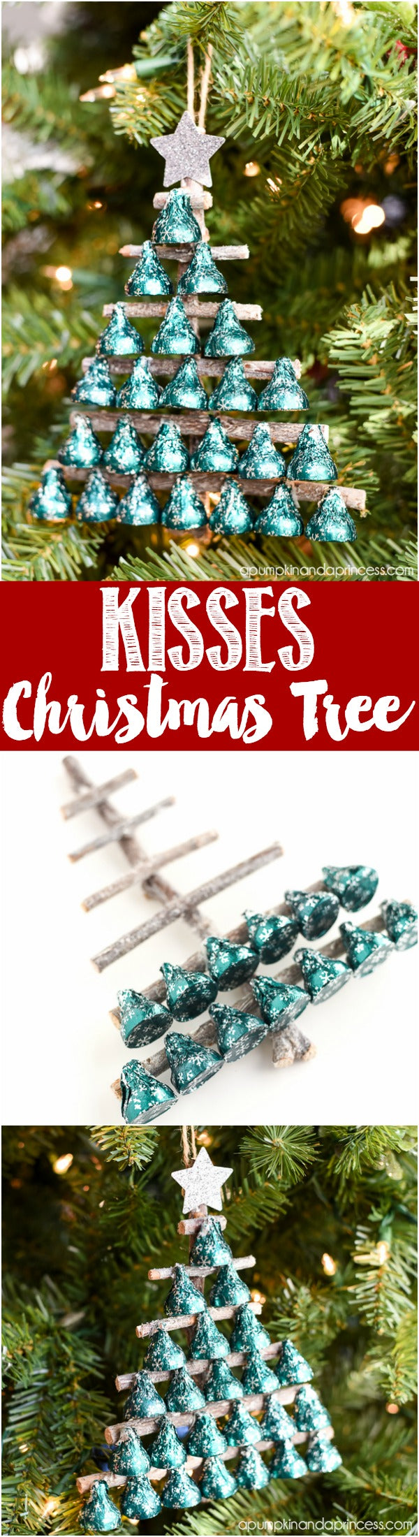Christmas DIY candy Hershey's Kiss ornament