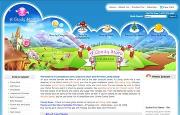 Candy Store website in 2007