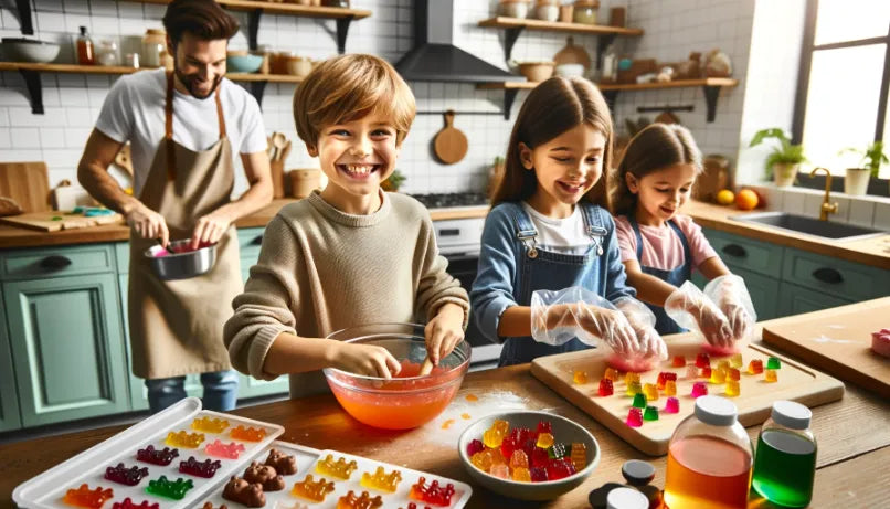 Kids making Gummy Bears