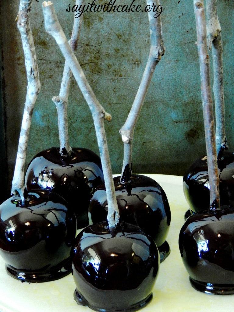 Black candy apples