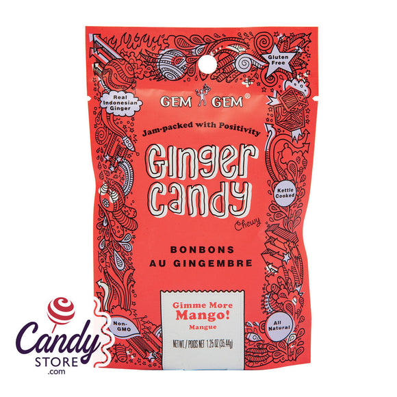 Chewy Mango Gem Gem Ginger Candy 12ct Peg Bags 7438