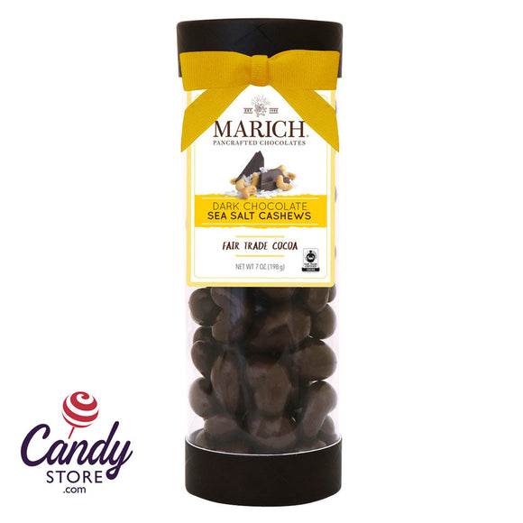 Marich Tube Dark Chocolate Sea Salt Cashews 7oz - 6ct CandyStore.com