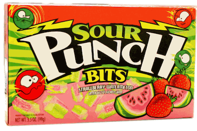 Sour Punch Bites Strawberry Watermelon Theater Size 12ct CandyStore com 161