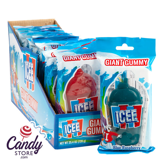 Giant Gummy Icee Candy Blue Raz And Cherry 12ct 4150